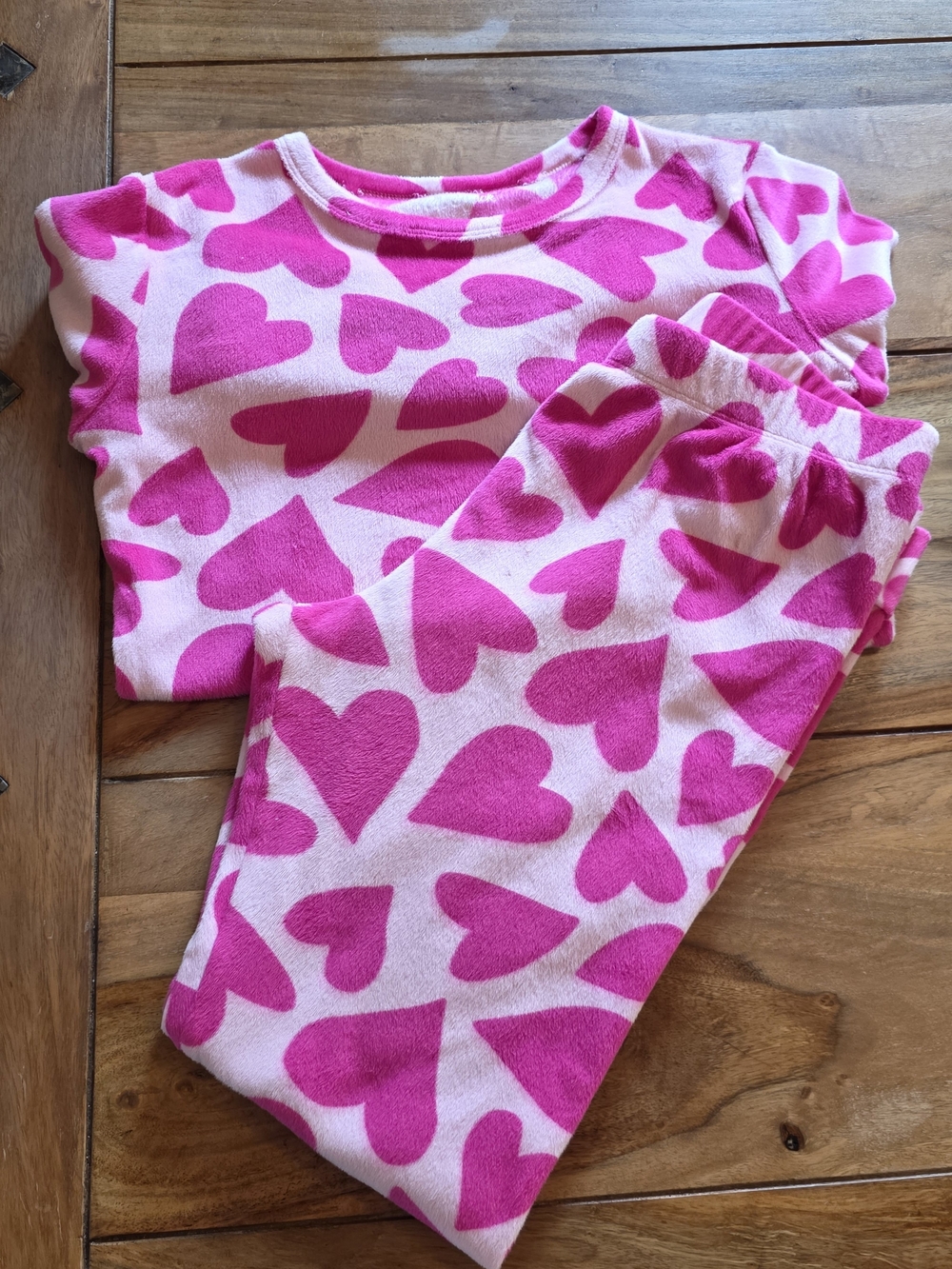 Girl's Cat & Jack Pink Heart Print Pajama Set